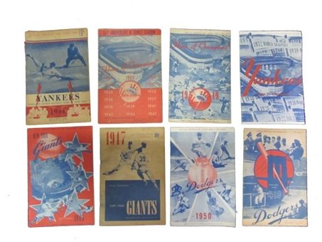 Lot of (8) New York 1940s-50s programs (Yankees, Dodgers, Giants) Including a 1947 Robinson Rookie Program vs The Giants.